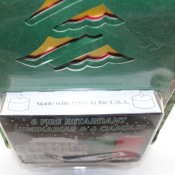 Vtg 1995 Holiday 6 Fire Retardant Luminaries/Candles Christmas Tree Design - Picture 4 of 8